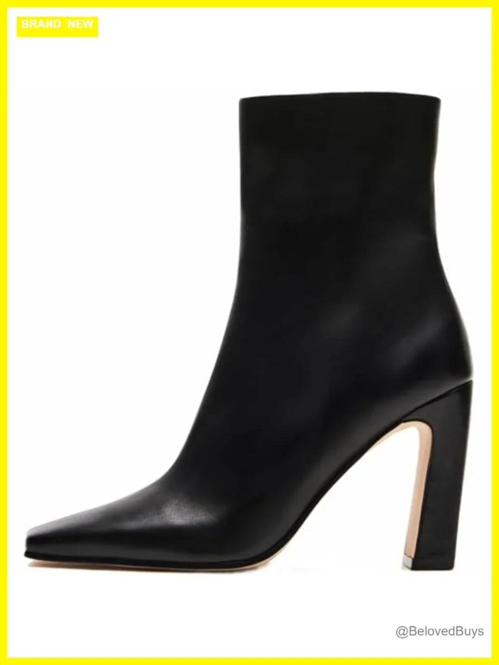 Chunky Heel Square Toe Ankle Boots with Zipper, Faux Leather, Fall Winter Party